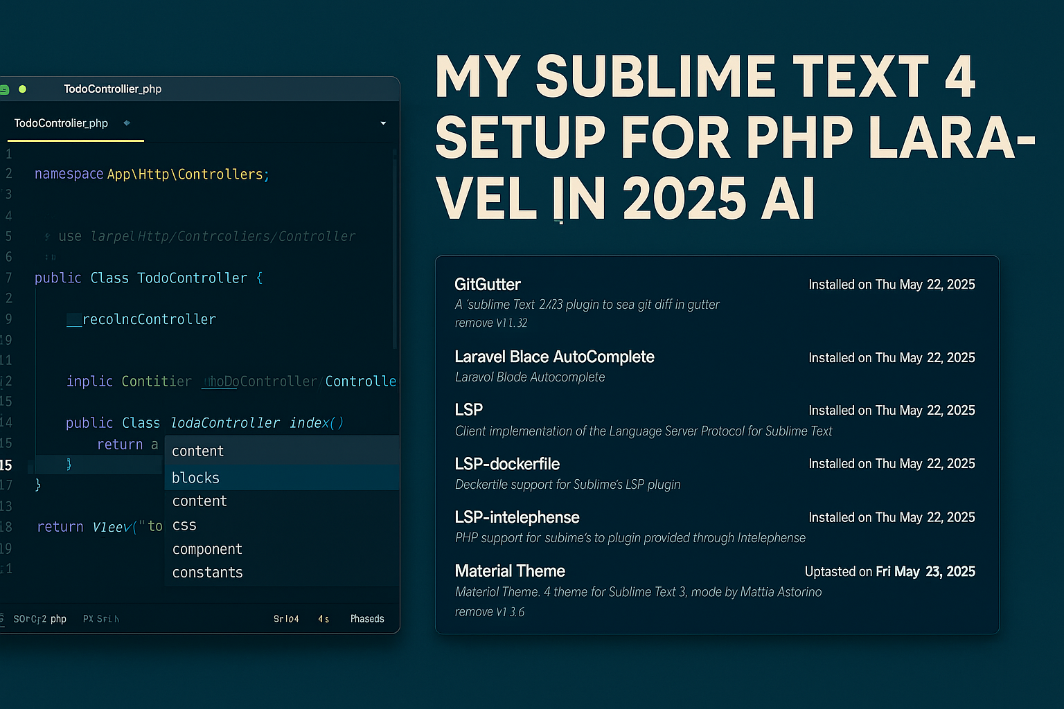 My 2025 Sublime Text Setup for Laravel Development